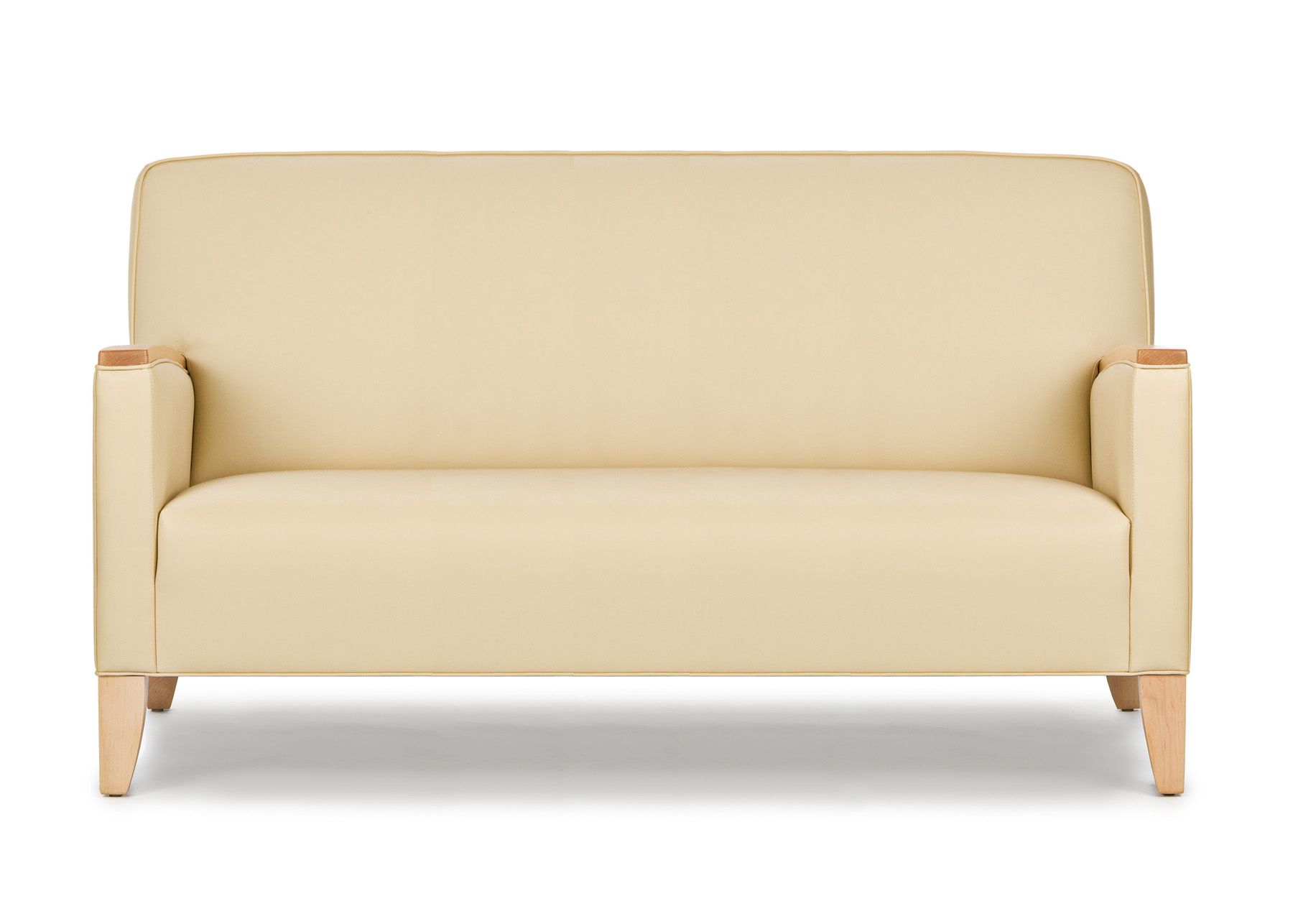 ASSOCIATE THREE SEAT SOFA-WOOD ARM CAPS